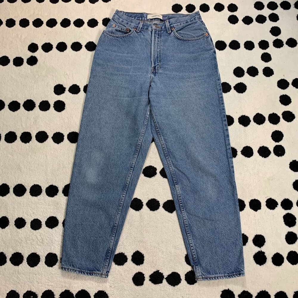 Gap Vintage Y2k Jeans Womens 10 Faded Denim Reverse Fit High Rise Tapered Boho